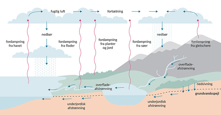 Vandets kredsløb er essentielt for livsbetingelserne på Jorden.