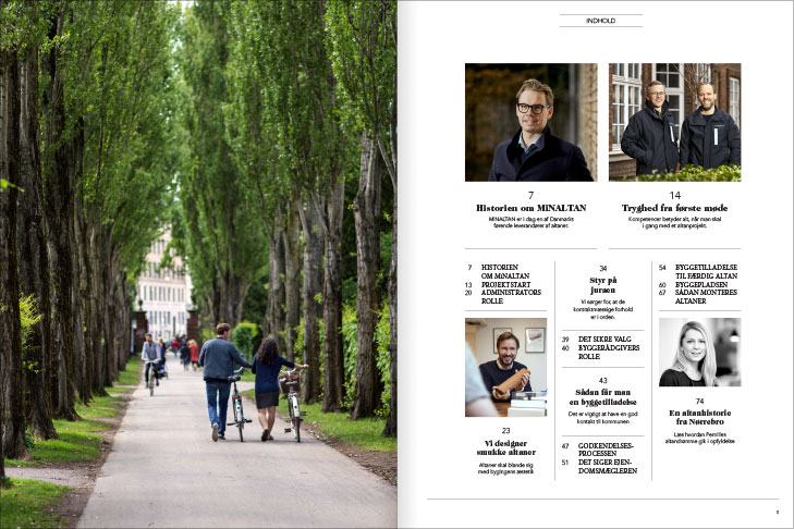 Magasin design og layout: indholdsfortegnelse, MinAltan Magasin opslag